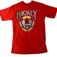Vtg 90's Mickey Mouse KINGS CREST HiP HoP Disney Streetwear 50/50 Red T Shirt XL picture