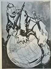 1915 Vintage WWI Illustration European War in Cartoons Germany England France picture