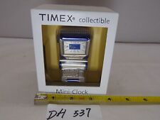 Timex Collectible Mini Clock Desktop Computer Analog Quartz Silver Tone In Box picture