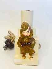 Antique Doughboy Small WW1 Soldier Boy Figure Lamp Plaster Night light  AS  IS T picture