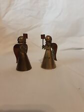 Metal Art Set of 2 Copper Brass Angel Candlestick Holders 3½