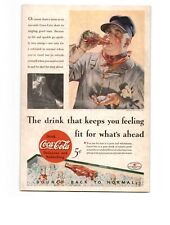 Vintage 1940s Coca-Cola Ad - Delicious & Refreshing - 5¢ - Bounce Back to Normal picture