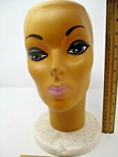 Vintage Plasti Personalities Female Mannequin Head Wig Stand Pink Lips Blue Eyes picture