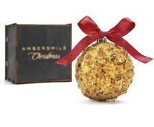 Amber Christmas Ornament with Luxury Wooden Gift Box, Handcrafted picture