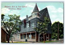 c1910's Masonic Hall & Post Office Winthrop Massachusetts MA Antique Postcard picture