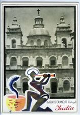 Goa Portuguese India Calanguete Church Snake Charmer postcard c. 1950 picture