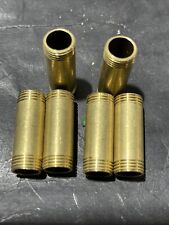 1” X 1/8-27 IPS BRASS UNFINISHED 3/16 LONG THREAD AT ENDS LOT OF 6 PCS picture