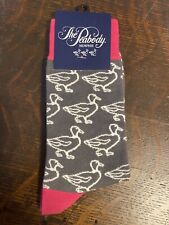The Peabody Hotel Memphis Crew Socks Souvenir Gray Pink Ducks One Size GIFT  picture