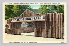 Postcard Mountainside Theater in Cherokee North Carolina NC, Vintage Linen M11 picture