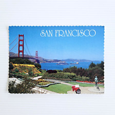 Vintage San Francisco Postcard Golden Gate Bridge Mountains Water Nature 1980s picture
