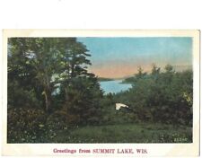 c1920 Greetings From Summit Lake Wisconsin WI Postcard picture
