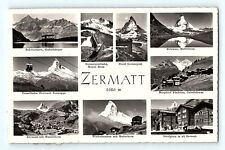 Zermatt 9 Switzerland Mountains Matterhorn Photos Black White RPPC Postcard E7 picture