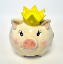 Vintage Cute Mud Pie 2000 Little Prince Ceramic Piggy Bank Complete w/Stopper picture