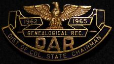 VTG 1962-65 DAR DISTRICT OF COLUMBIA STATE CHAIRMAN GENEALOGICAL RECORD PIN picture