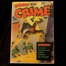 DOWN WITH CRIME #1 Fawcett 1951 KEY First Pre-code Crime Series Issue Est 3.5 picture