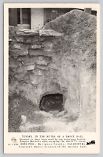 Postcard tunnel in the ruins of a Dancehall, Hornitos, California RPPC picture