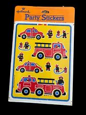 NEW Vintage 80’s Hallmark Sticker Party Sheets - Fire Fighters - Rare New picture