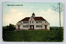 c1913 High School Building Cornish Maine ME Postcard picture