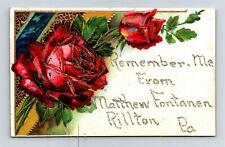 Postcard Rillton PA Floral Glitter Greetings From Matthew Fontanen c1910 J31 picture