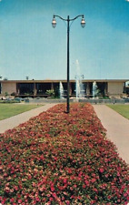 Stockton Civic Center with Flowers in Stockton, CA vintage unposted picture