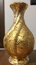 Elynor China Bud Vase Hollywood Regency 9” MCM 23K Gold USA coated Vase picture