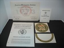 Vintage 1972 American Watchmaker's Lot Decals,Roster, & dentification Charts +++ picture