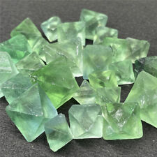 100g Mix Size Natural Green Fluorite Octahedron Quartz Crystal Mineral Specimen picture
