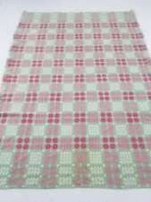 Vintage Welsh Wool Tapestry Blanket Reversible Woolen Coverlet 220x148cm picture