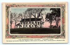 WINDSOR, CT Connecticut ~ CONGREGATIONAL CHURCH 1916 Hand Colored  Postcard picture