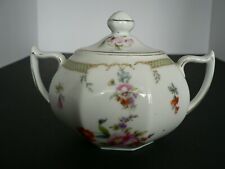 ANTIQUE Z.S. & CO. BAVARIAN CHINA SUGAR DISH WITH HANDLES AND LID picture