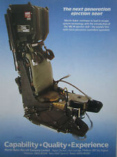 11/1986 PUB MARTIN BAKER EJECTION SEAT MK.14 ORIGINAL EJECTABLE SEAT AD picture