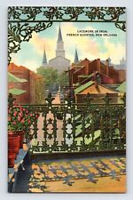 Postcard Louisiana New Orleans LA Iron Lacework French Quarter 1940s Unposted picture