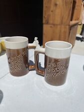 Wet Your Whistle Beer Mugs - Pair For Sale picture