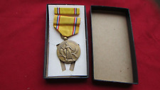 Vintage Original Boxed WWII WW2 American Defense Full-size Army Military Medal picture