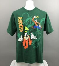 VTG 90s Disney Designs Goofy Graphic Print T-Shirt L/XL Green Crew Neck USA MADE picture