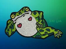 New Frog Sexy Funny Embroidered Motorcycle Biker Iron On Patch picture