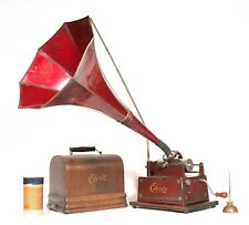 1910 Edison Maroon Gem Phonograph With Orig. Horn * Excellent * No Replica Parts picture
