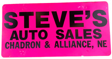 Vintage Steve's Auto Sales Chadron & Alliance NE Front Booster Decor Collector picture