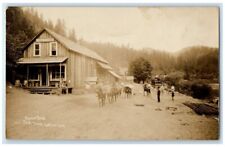 c1910's Barlon Bros Horse Pack Train View Galice Oregon OR RPPC Photo Postcard picture