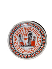 Vintage Ceramic Made In Greece Greek Art Work Trinket Jewelry Dish Saucer 4