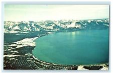 Beautiful Lake Tahoe Winter Showing South Tahoe At Left California CA Postcard picture