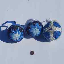 Handcrafted Folded Fabric Christmas Ornaments  Set of 3 picture