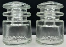 Antique Hemingray 57⚡️Electric⚡️Insulator Lot Of 2 Clear Glass  picture