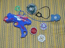 TAKARA TOMY Beyblade  lot of  With 2 Launchers Large Spinner, Metal Vtg picture