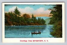 Riverview NY-New York, Scenic Greetings, Antique Souvenir Vintage Postcard picture