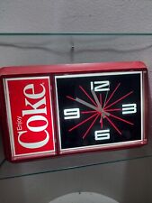 Vintage Enjoy Coca Cola Hanging Wall Clock Sign Advertisement   picture