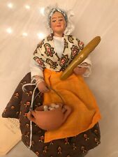 Santons Sylvette Amy old woman Egg Seller figurine Aubagne France doll clay wood picture