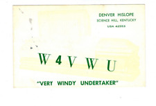 Ham Radio Vintage QSL Card     W4VWU 1966 Science Hill, Kentucky w/ stamp picture