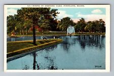 Portland ME-Maine, Scene In Deering Oaks, Scenic View, Vintage Postcard picture