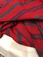 Vtg 50s Cotton Fabric Woven Red Green Blue Striped Lightweight 36X5yds 3 Avail picture